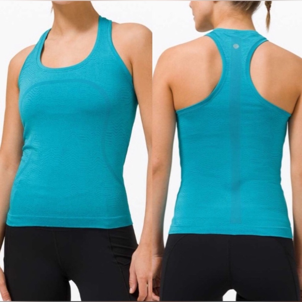 Lululemon Swiftly Tech 2.0 *Race Lenght Tank Ripple Wave Hawaiian Turquoise Tide